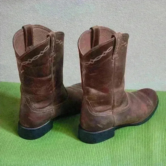 Men's Ariat cowboy roper boots, worn 1x, size 12D - Picture 3 of 12